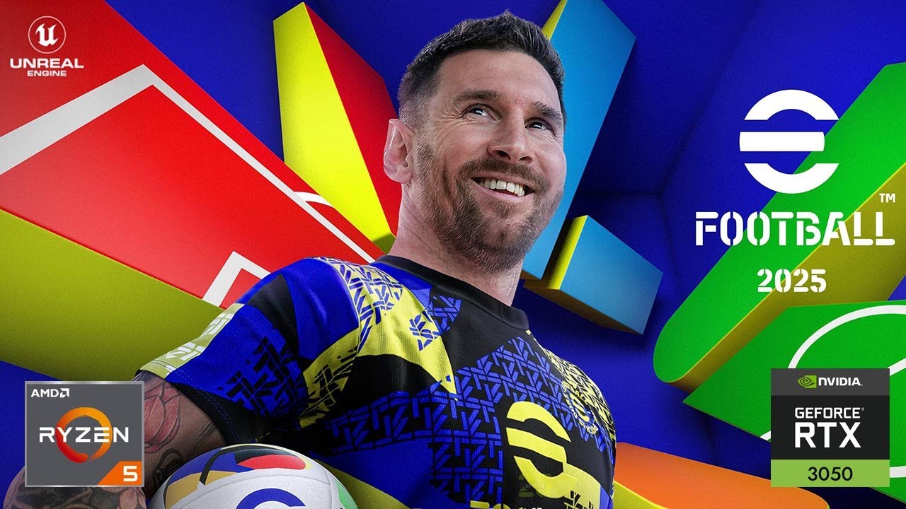 Игровой процесс Efootball 2025 с Ryzen 5 3500 и RTX 3050 8 ГБ GDDR6 (высокие настройки)