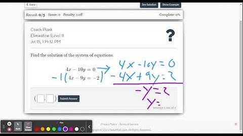 DeltaMath: Elimination (Level 1)