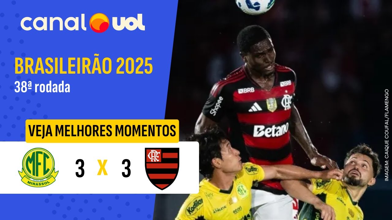 MIRASSOL X FLAMENGO: SUB-20 DO FLA EMPATA POR 3 A 3 COM O MIRASSOL, QUE TERMINA INVICTO EM CASA