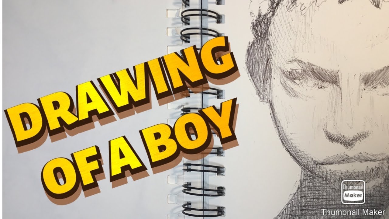 Drawing of a boy with Afro hair