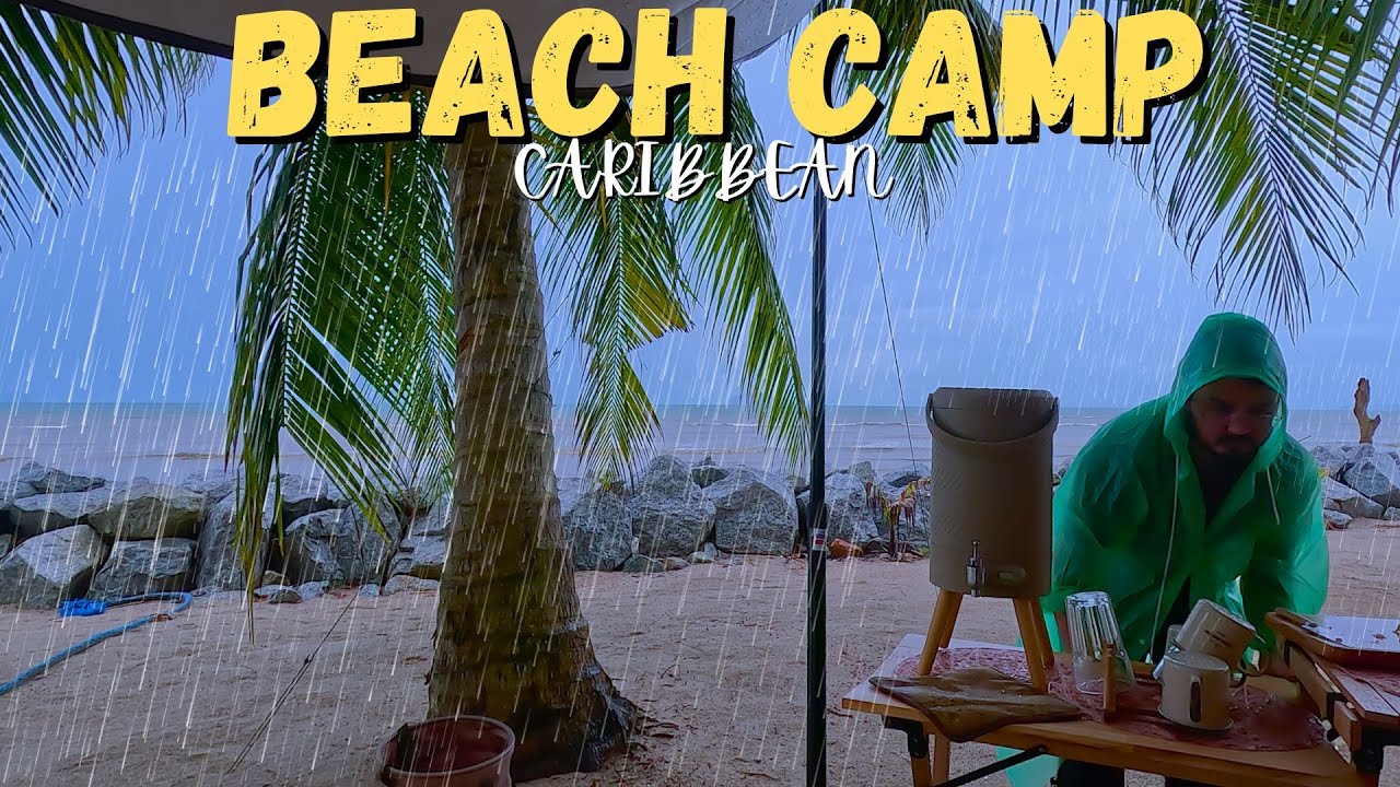 CAMPING @RAINY BEACH | COOKING SHELLOUT |FLYSHEET ALMOST FLEW | STRONG WIND,RAIN SOUND STORM WEATHER