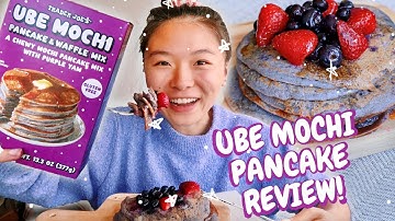 VIRAL UBE MOCHI PANCAKE REVIEW! (COOKING + TASTING) 😱🥞
