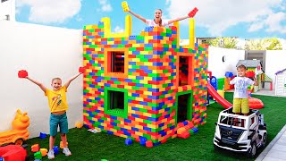 vlad and niki learn how to build playhouses for kids