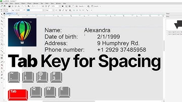 Design Tips - The "Tab" Key for Proper Text Spacing in CorelDraw.