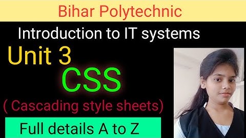 Bihar Polytechnic| CSS | Cascading Style Sheet | Introduction to IT Systems| Number 1 Classes|