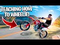 TEACHING RANDY HOW TO DO A 12 O'CLOCK WHEELIE ! ( HE DID IT ! )   | BRAAP VLOGS