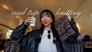 how much i knit on my road trip | fall in the catskills 🚗🍁