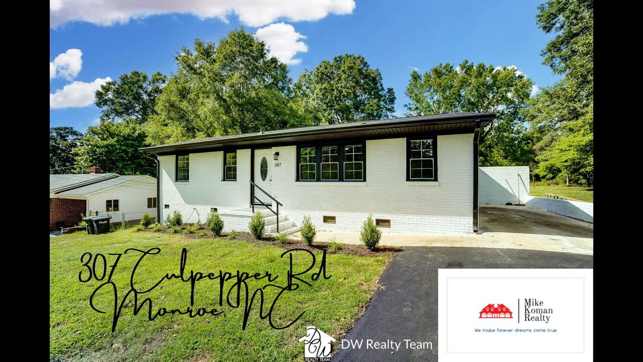 MONROE NC HOMES FOR SALE (307 Culpepper Rd) 3 Bedrooms 2 Baths