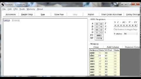 8085 instructions tutorial 2 - LXI LHLD STA STAX