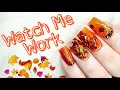 Watch me work! Creating autumnal acrylic designs