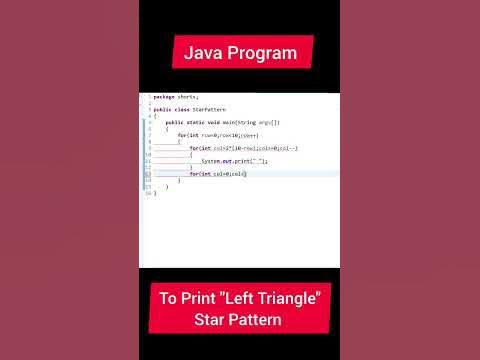 Java Program To Print Left Triangle Star Pattern - YouTube