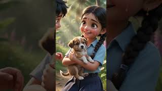 Two Kids Rescue a Puppy and Take It Home 🐶❤️ | Heartwarming AI Story #Shorts