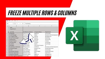 How to Freeze Multiple Rows and Columns in Excel