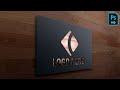 Metal Engraved 3D Logo Mockup on Wood Wall Tutorial in PHOTOSHOP