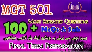 MGT501 Final Term Preparation McQs Subjective Files The Student's Platform