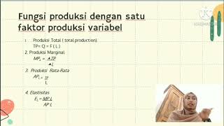 Teori dan Estimasi Produksi, Fungsi Produksi Dengan Input Satu dan Dua Variabel