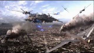 Skyline Nuke Scene with Predator Drones and B2 Stealth Bomber Fighter UAV Skyline Nuke Scene with Predator Drones and B2 Stealth Bomber Fighter UAV