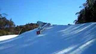 Flat down box, backside boardslide, Thredbo Australia