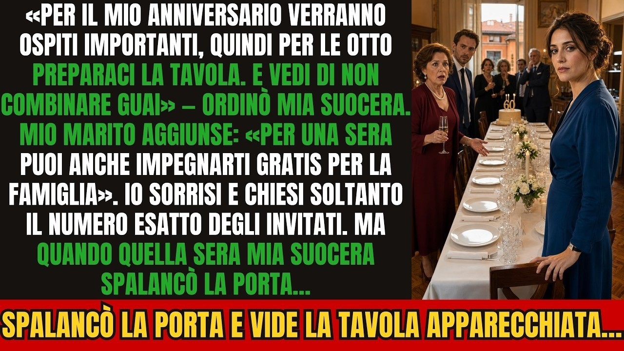 Mia suocera mi ha guardata dalla testa ai piedi e ha detto: “Per il mio compleanno verranno persone importanti. Voglio la tavola pronta per le otto e cerca di non farmi fare brutta figura.” Mio...
