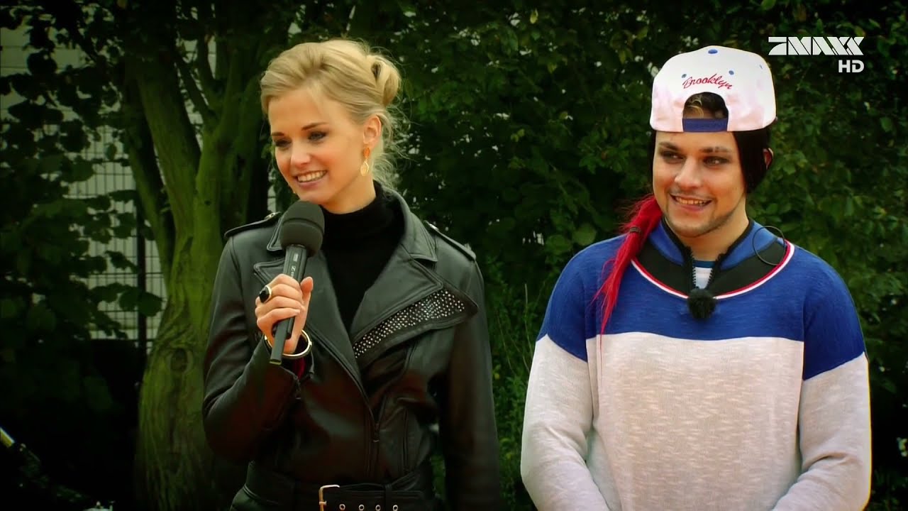 Miriam Rickli in Leather Jacket and leather leggings