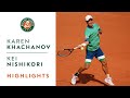 Karen Khachanov vs Kei Nishikori - Round 2 Highlights I Roland-Garros 2021