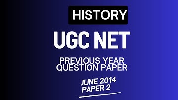 UGC NET HISTORY JUNE 2014 PAPER 2#ugcnet  #ugcnetjrf #pyqseries #history