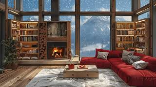 Deep Sleep in a Cozy Winter Cabin - Relaxing Blizzard and Fireplace Sounds for Relief Stress