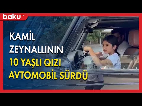 Kamil Zeynallının 10 yaşlı qızı avtomobil sürdü - BAKU TV