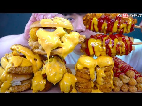 ASMR KFC <strong>NEW</strong> <strong>BURGER</strong> &amp;amp; CHICKEN NUGGET &amp;amp; CORN DOGS KFC 신상 버거 &amp;amp; 치킨너겟 &amp;amp; 핫도그 먹방 MUKBANG