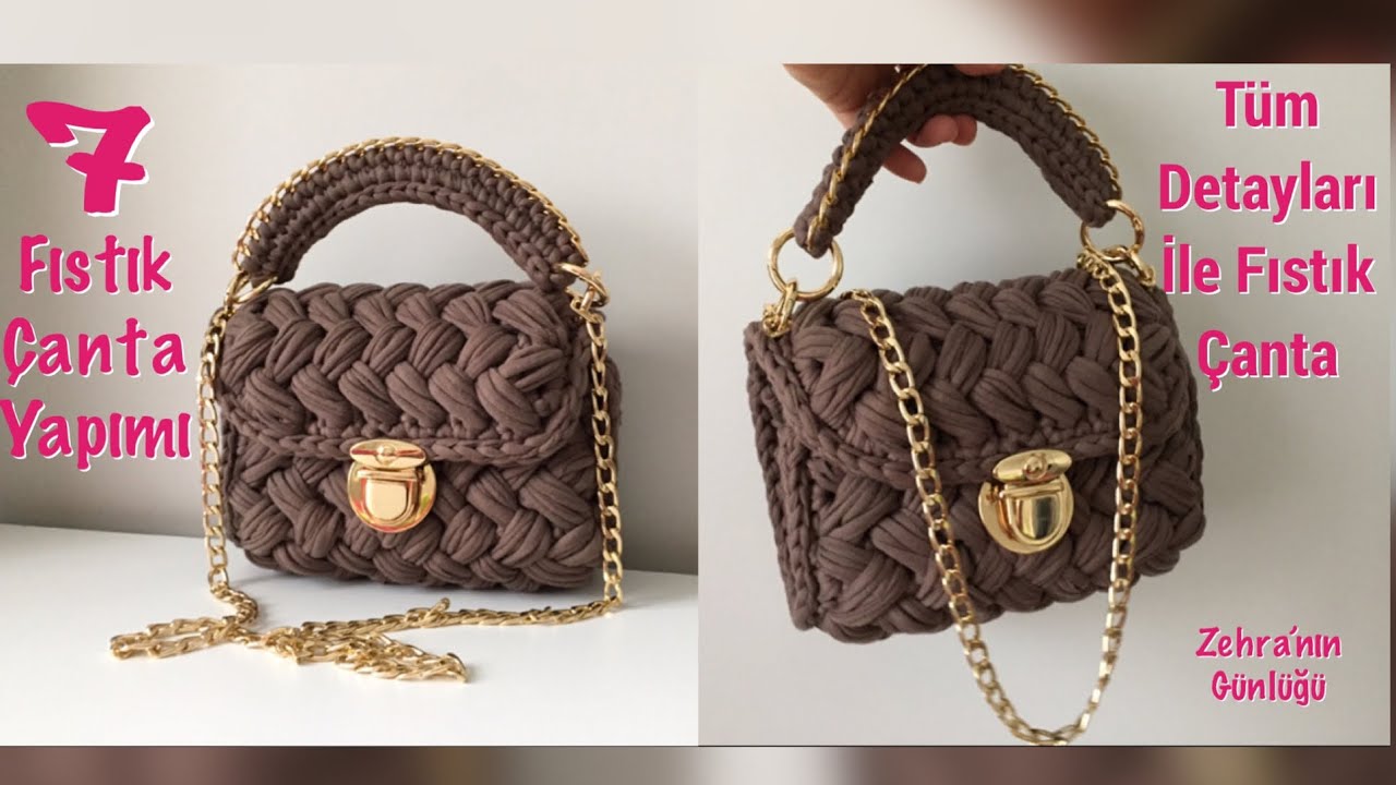 Penye İpten 7 Fıstık Çanta Yapımı- Tüm Detayları İle Fıstık Çanta Yapımı- En Kolay Anlatım Sizlerle