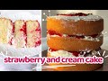 Strawberry Cream Cake 🍓 (Light and Fluffy) | Bake with me 🤍 