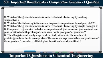 MCQ Questions Bioinformatics Comparative Genomics 1 with Answers