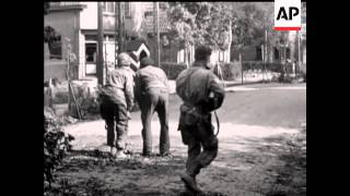 FIRST BRITISH ACROSS GERMAN BORDER - NO SOUND