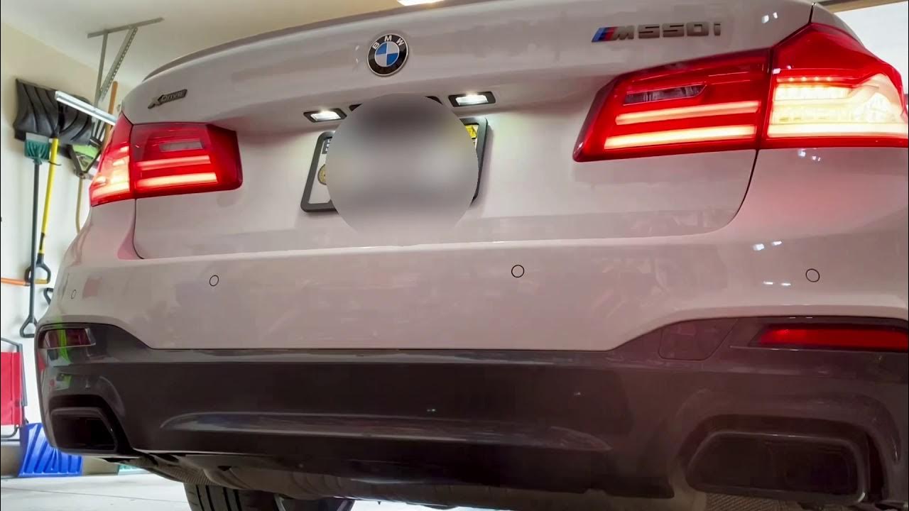 2018 BMW M550i G30, Resonator Delete, Before & After cold start exhaust