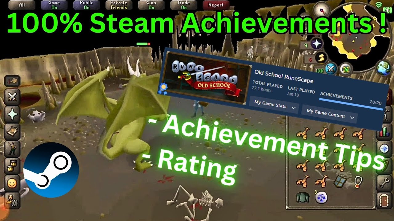 [Oldschool Runescape] Tips for 100% Steam Achievements + Rating !