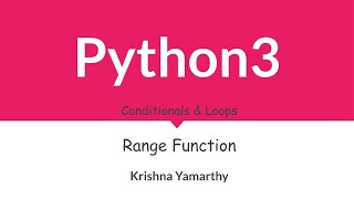 Python3 -- 18. Range Function