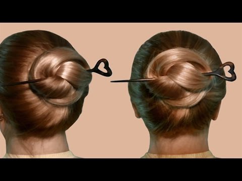 Hairstyle with hair stick by yourself| Tutorial - YouTube