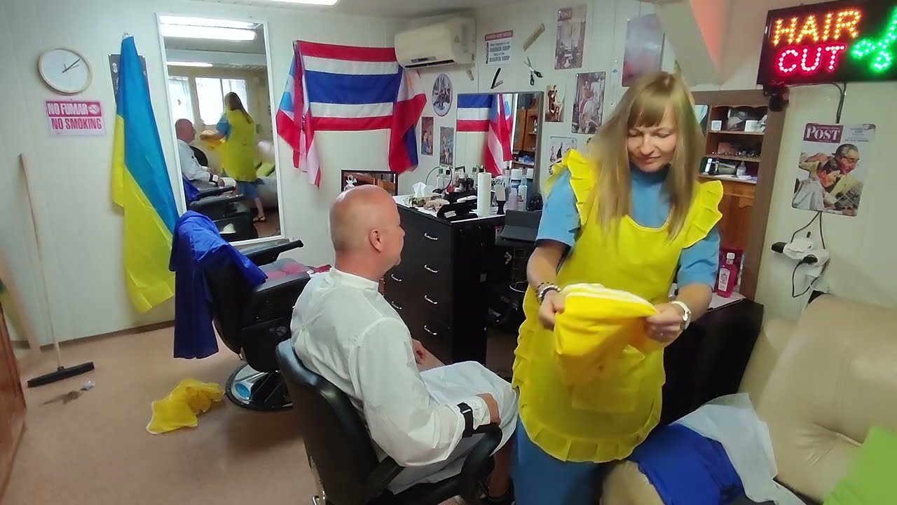 Forced head shave by sexy barberette CLAUDIA ✂️💈