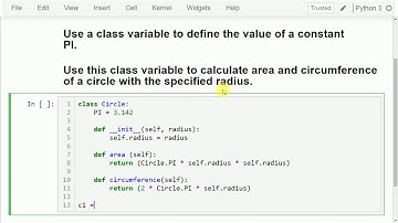 Python program that has a class named Circle and find area and Circumference by Mahesh Huddar