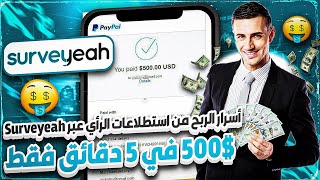 ربح مجاني 10 دولار يومياً من استطلاعات الرأي على الإنترنت | الربح من الانترنت 2024