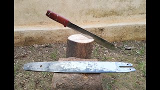 How to easily make a Machete from a Chainsaw Bar