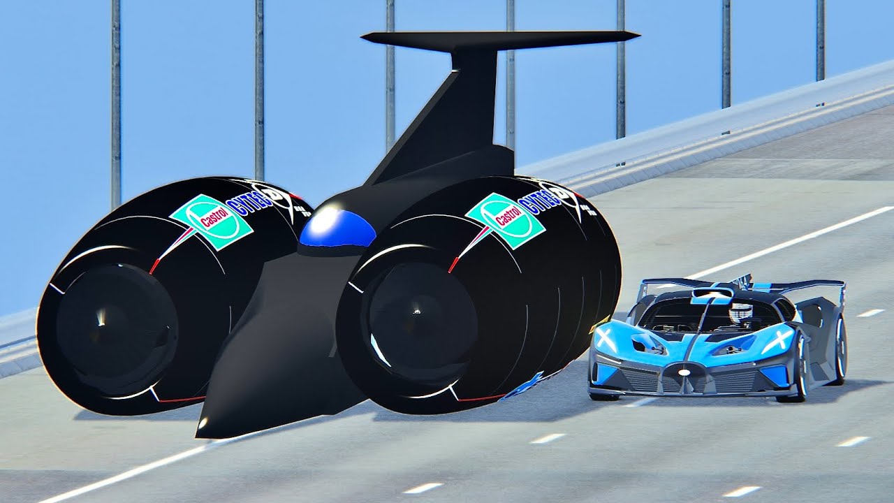 Bugatti Bolide Vs Thrust Ssc Drag Race Km Youtube