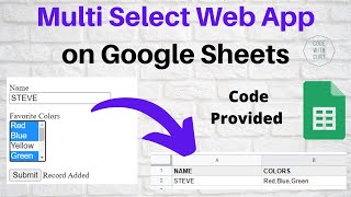 Create Multi Select Web App on Google Sheets