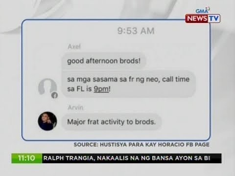 NTG: Chat messages ng mga miyembro ng Aegis Juris Fraternity ...