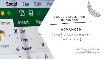 Excel Skills for Business Advanced ǀǀ Final assessment w1 - w6 ǀǀ Macquarie University