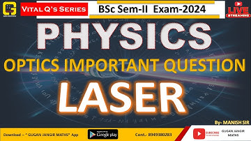 PHYSICS/LASER/BSc /Semester-II/IMPORTANT QUESTIONS/ OPTICS/MGSU/Exam-2024/PAPER-I/UNIT-4