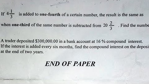 WASSCE 2023 Core Mathematics Paper 2 Optional Questions