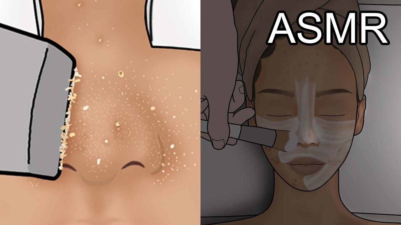 ⁣ASMR 시각적 팅글 쩌는 역대급 피부관리 애니메이션! / 피지 압출, 여드름 스킨케어, 불면증 치료 / 루루팡