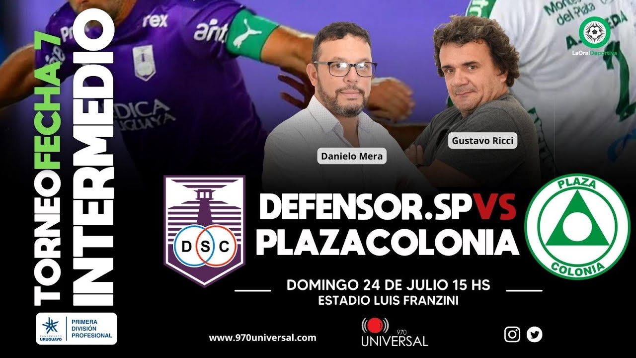 DEFENSOR SPORTING VS PLAZA COLONIA - 970 UNIVERSAL - YouTube