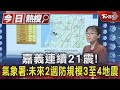 嘉義連續21震!氣象署:未來2週防規模3至4地震｜TVBS新聞 @TVBSNEWS01